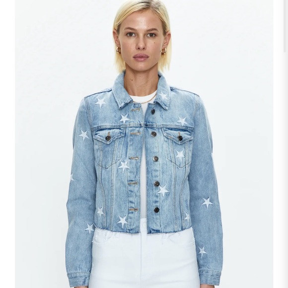 BNWT Pistola Star Embroidery Cropped Denim Jacket, XS - Picture 4 of 4